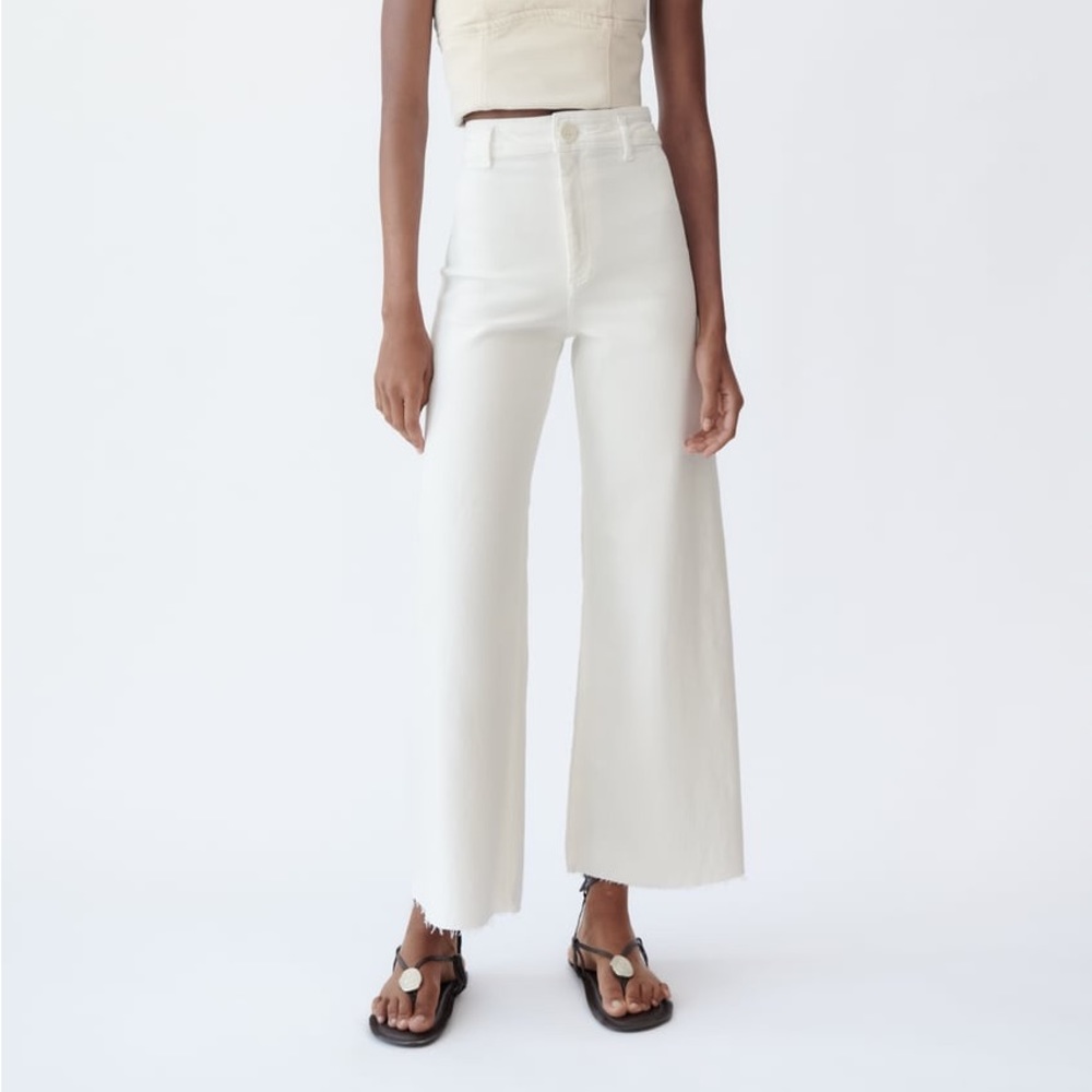 Zara High-Waisted Marine (Sailor) Straight Jean